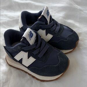 New Balance Kids Navy and White Sneakers